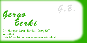 gergo berki business card